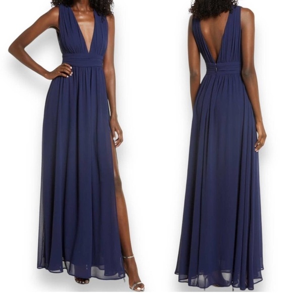 NWT Lulus Heavenly Huse A-line Gown in Navy blue - Picture 1 of 7